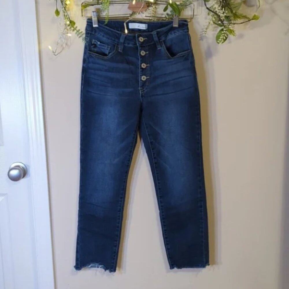 Kancan Mid Rise Frayed Hem Jeans Size 27